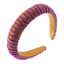 Thin sponge women's hair band simple wide edge handmade pearl web celebrity temperament headband pressure hair accessories